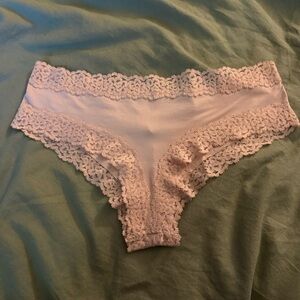 NWOT PINK Victoria's Secret Lace Trim Panties in Cream